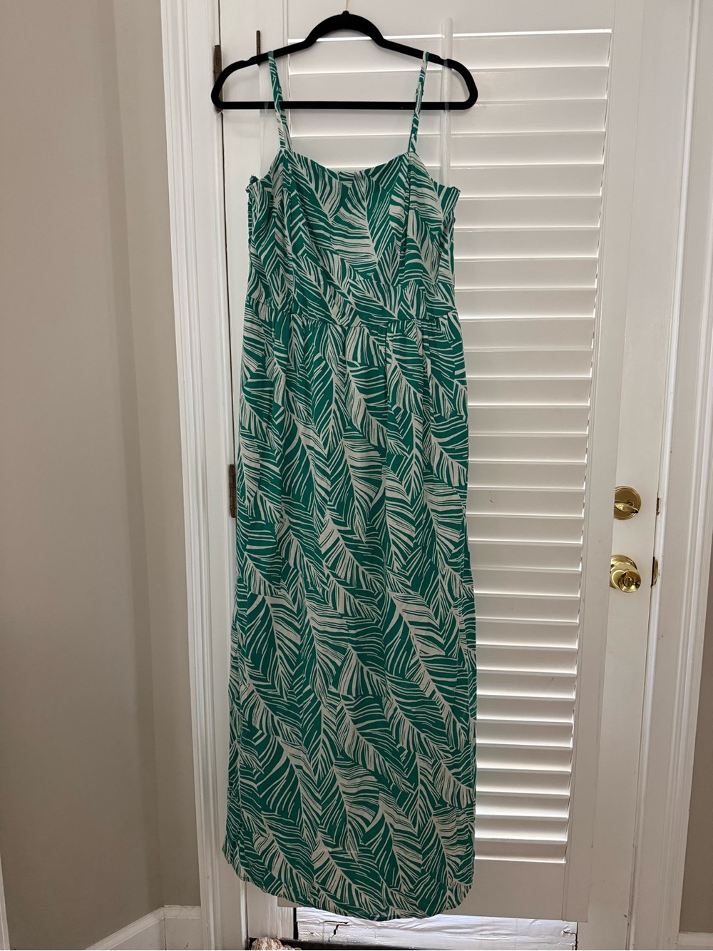 Lily Rose Teal and White Leaf Print Maxi Dress